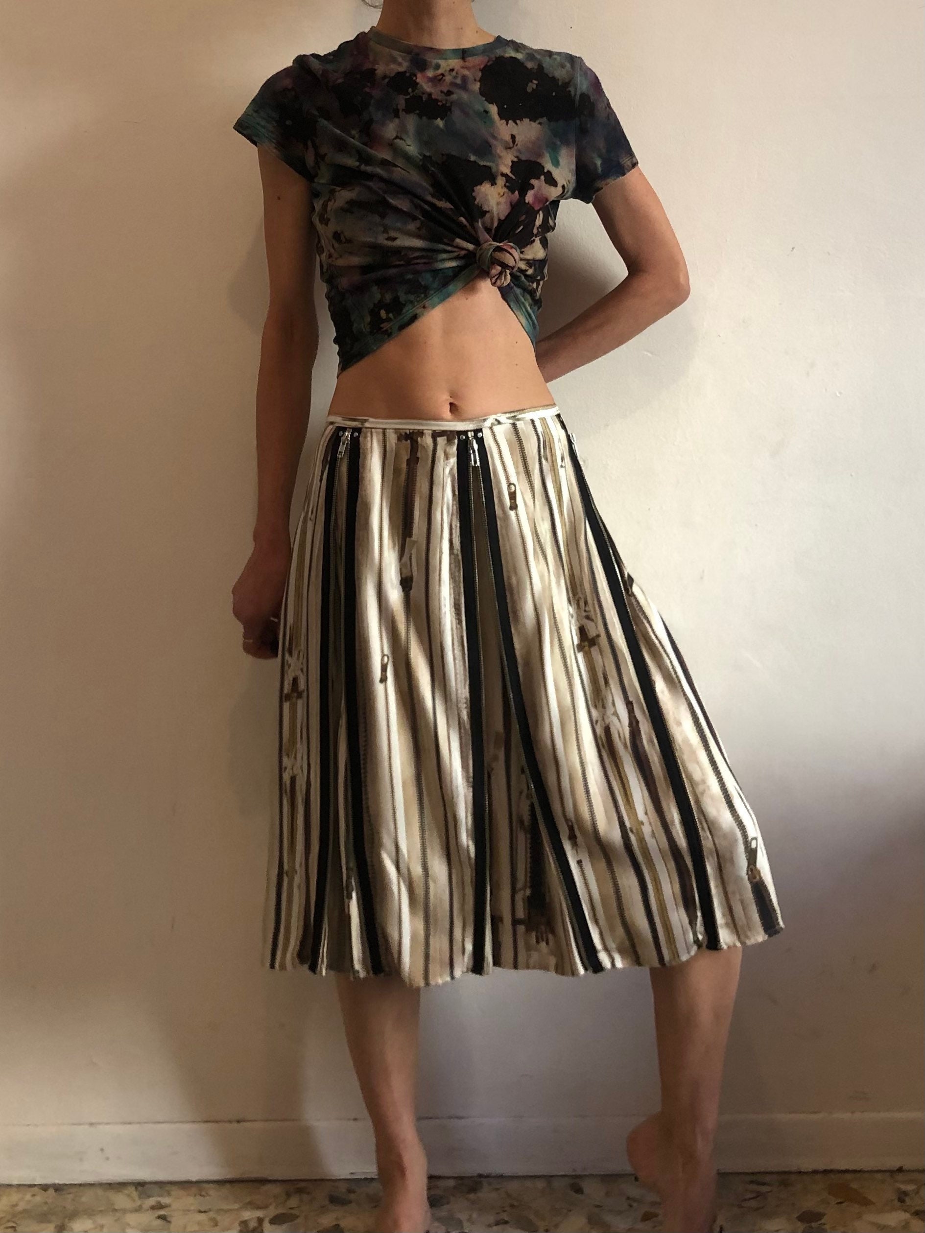 90s Jean Paul Gaultier Lindex Silk Trompe L'oeil Zipper 90s Jean Paul Gaultier Lindex Silk Trompe L'oeil Zipper