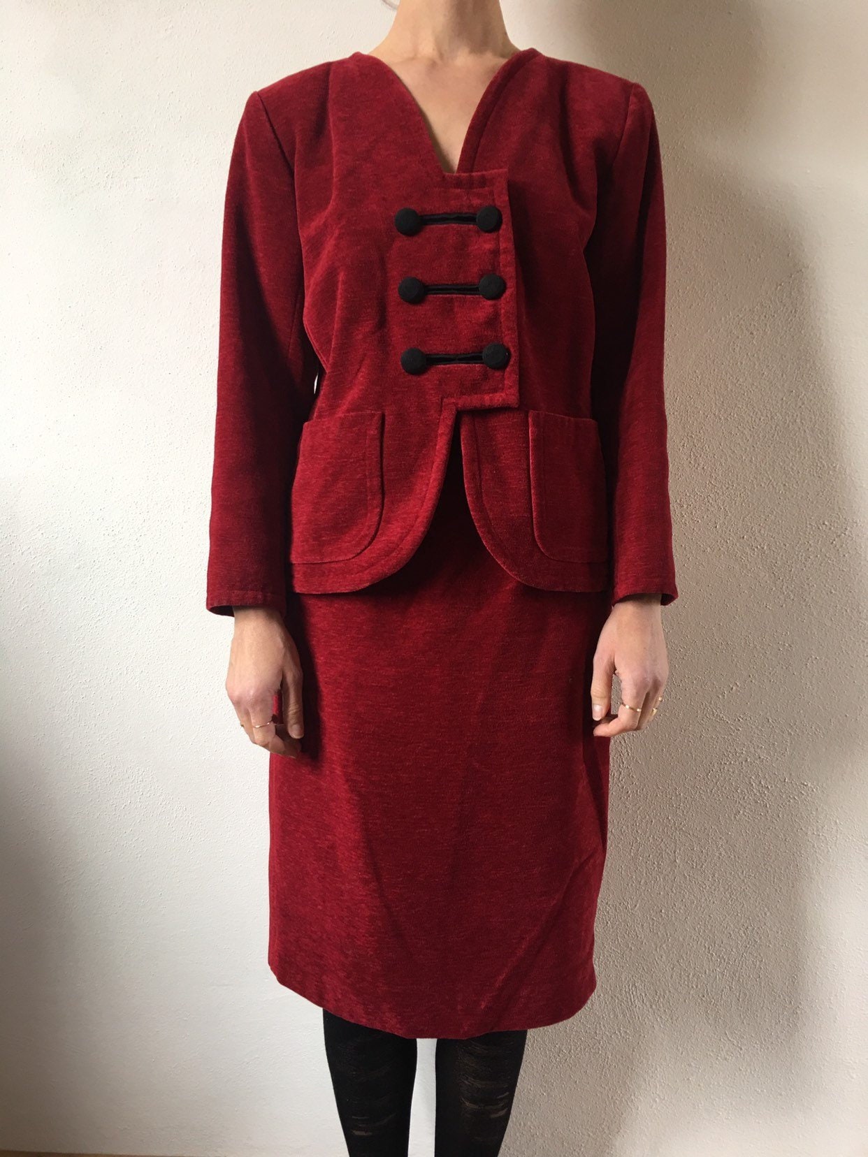 80年代のイヴ・サンローラン・リヴ・ゴーシュのコットンベロアの制服