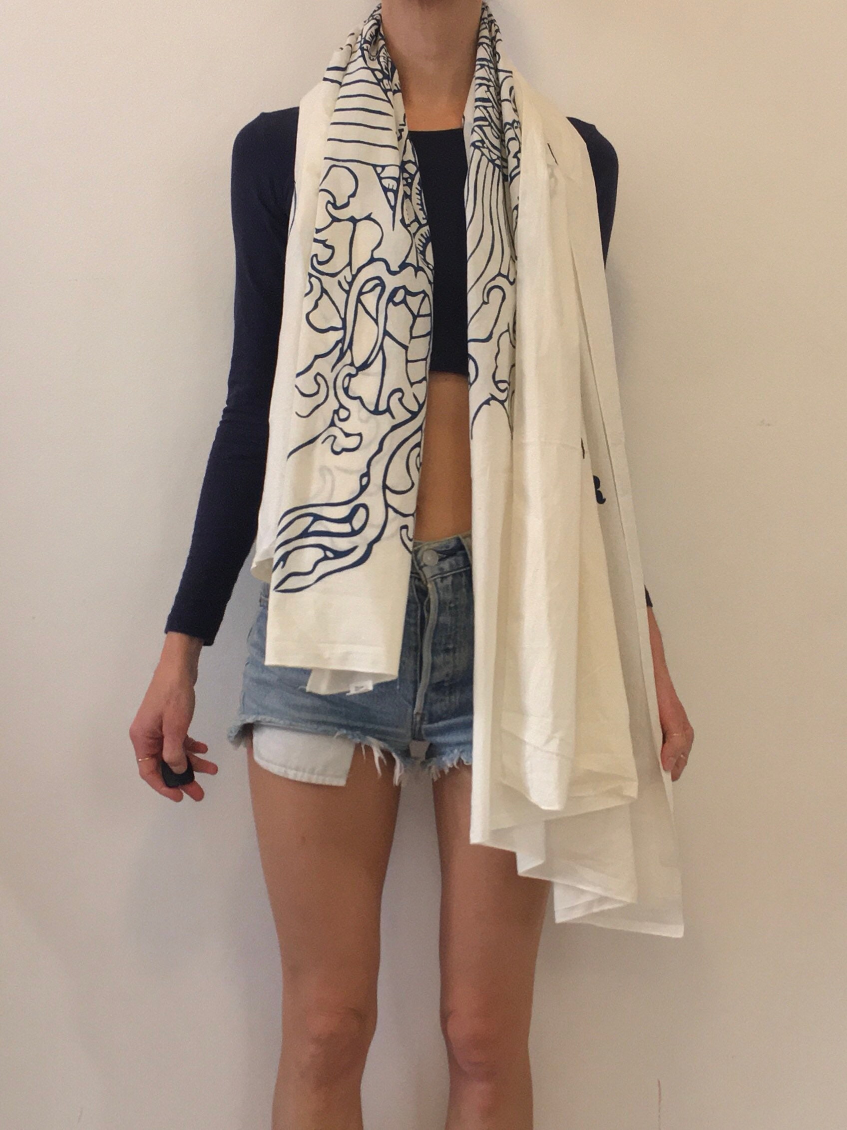 90s Jean Paul Gaultier Parfumes Japanese Fish Cotton Sarong