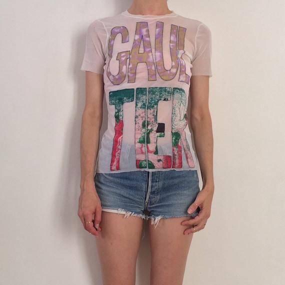 90s Jean Paul Gaultier Logo Applique Sheer Club Ki