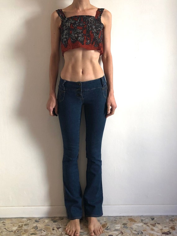 Y2K Plein Sud Stretch Denim Jeans Exposed Button,… - image 2