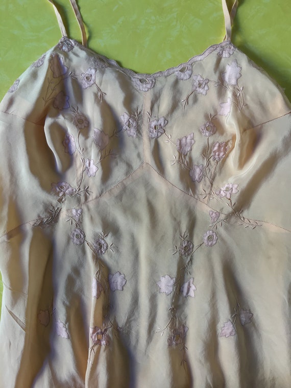 30s Bias Cut Pale Pink Silk Gorgeous Entirely Han… - image 2