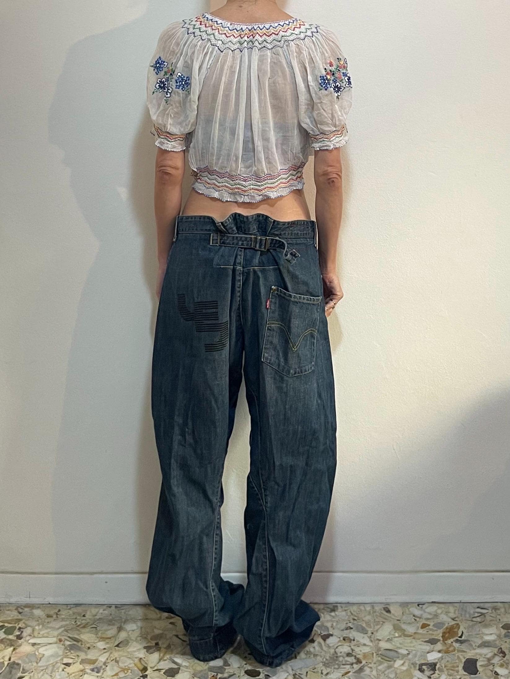 Y2K Levi’s FLU 3D Rubberized Denim W34 Y2K Levis Engineered Jeans 36x34 Twisted Seam Barrel Leg, Buckle