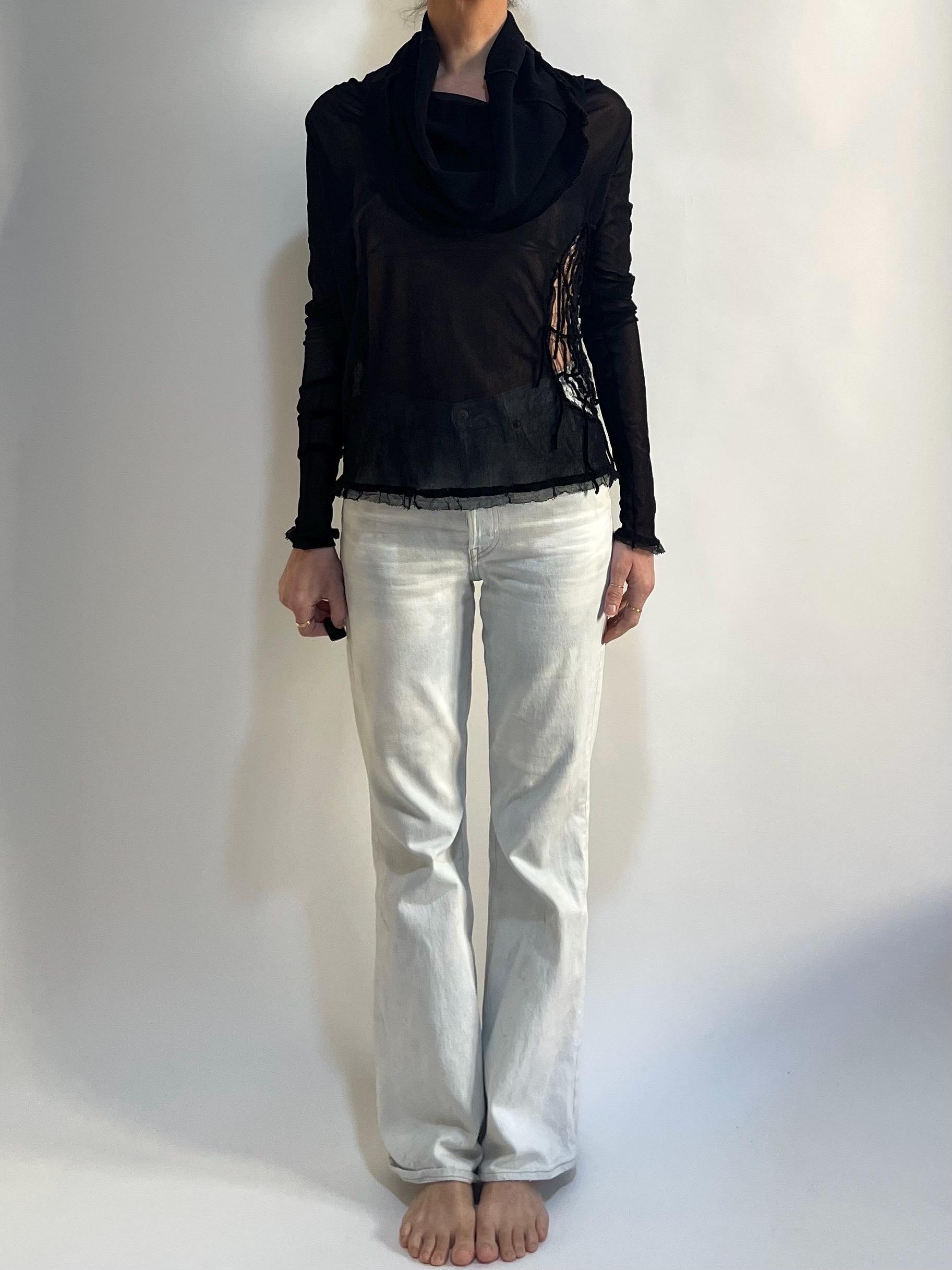 90s Jean Paul Gaultier Spiderweb Oversize Turtleneck Funnel Neck