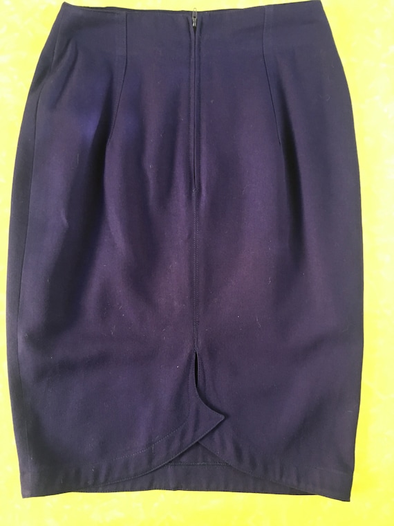 80s Thierry Mugler Activ Dark Purple Zip up Jacket and Skirt Suit  