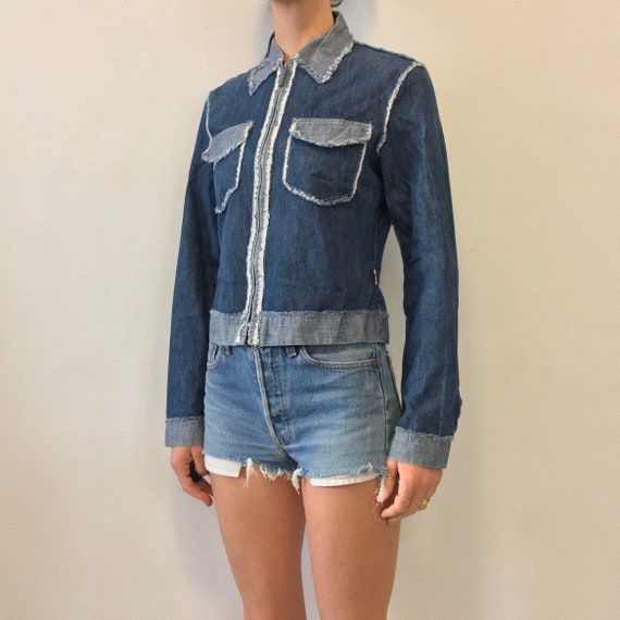 90s Jean Paul Gaultier Fringe Denim Club Kid Jean… - image 2