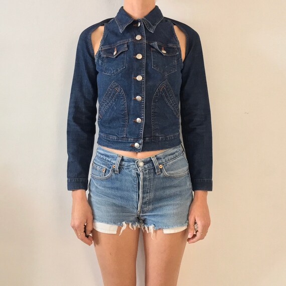 denim shrug jacket