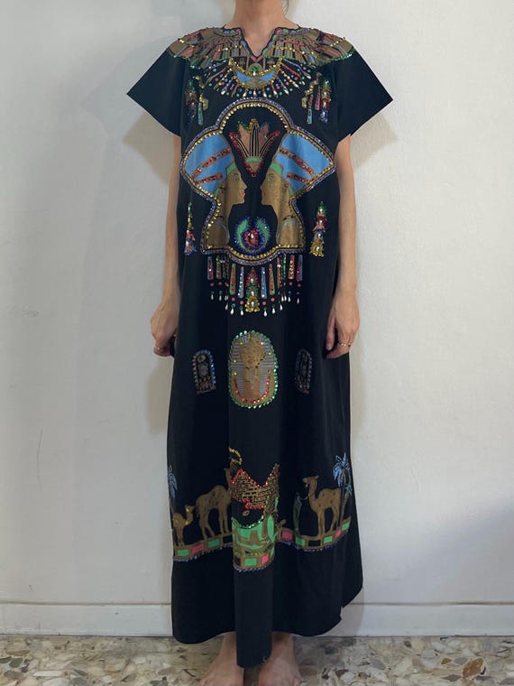 beaded egyptian dress 1920's Egyptian Navy Mini Dress – Annie's Ibiza Online