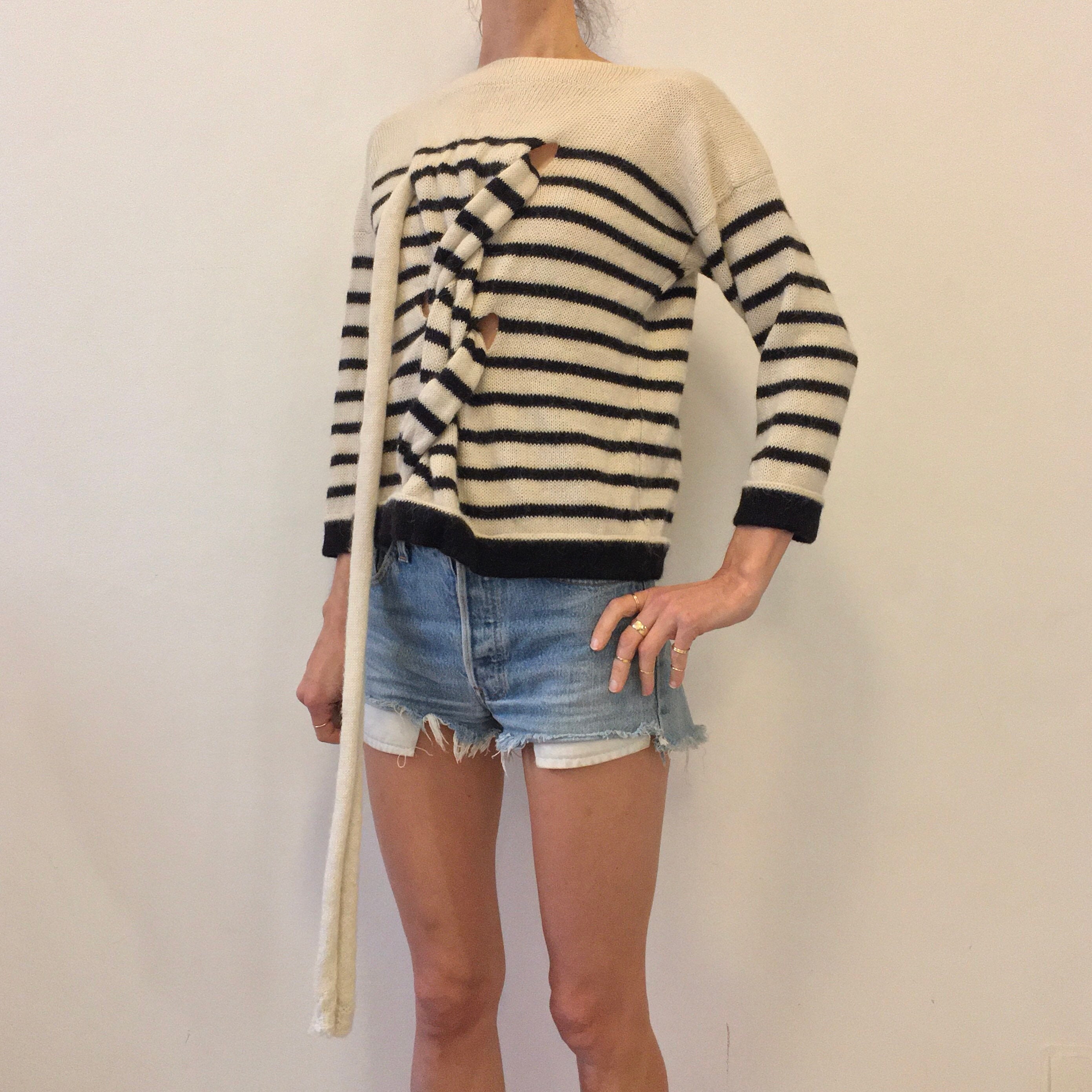 90s Jean Paul Gaultier Alpaca Sailor Stripes Avant Garde Sweater