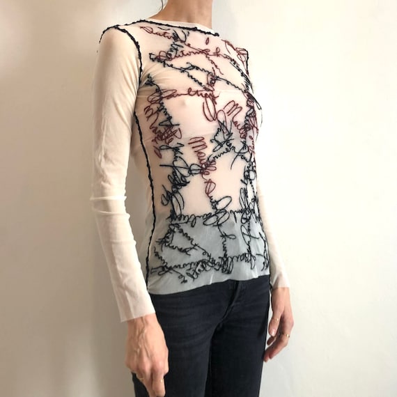 90s Jean Paul Gaultier Club Kid Embroidered Signature Goth Top - Etsy