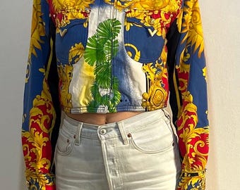 VERSACE JEANS COUTURE バロック＆ジャングル 総柄ジャケット VERSACE