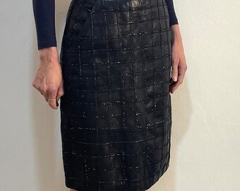90年代 ヴェルサーチ ブラックレザー セクシー キルティング