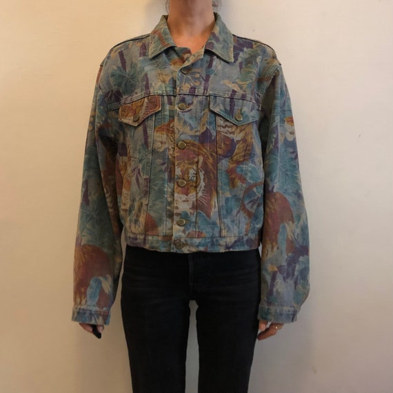 90s Kenzo Jeans Tiger All Over Animal Print Blue Jungle 90s Kenzo Jeans Tiger All Over Animal Print Blue Jungle