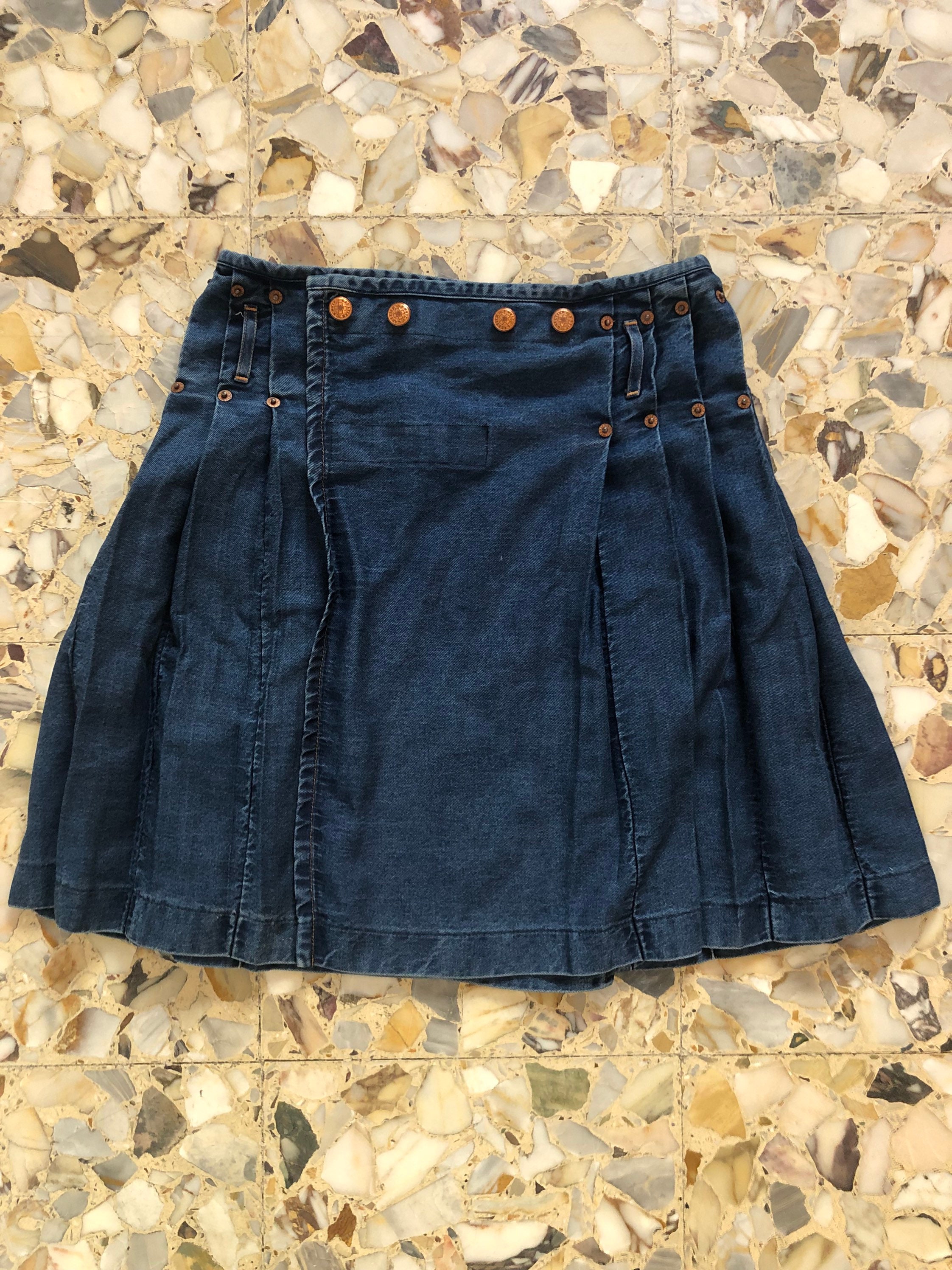 90s Jean Paul Gaultier Club Kid Pleated Denim Mini Skirt - Etsy