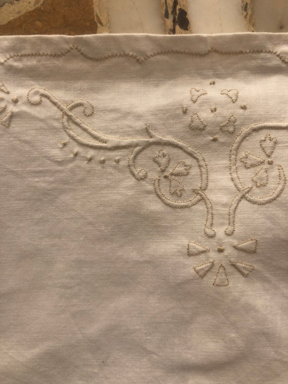 20s White Cotton Slip With Delicate Hand Embroide… - image 7