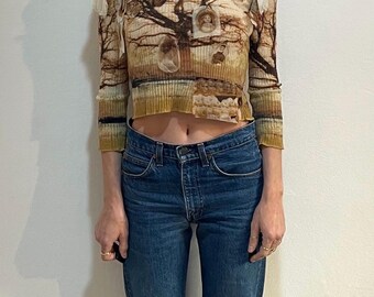 90s Jean Paul Gaultier Wool Knit Embroidery Applique Spooky Family