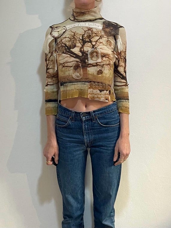 90s Jean Paul Gaultier Wool Knit Embroidery Applique Spooky Family