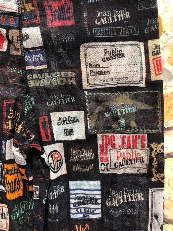 jean paul gaultier ワイドパンツ y2k Y2K Jean Paul Gaultier Sheer Nylon Mesh All Over Logo