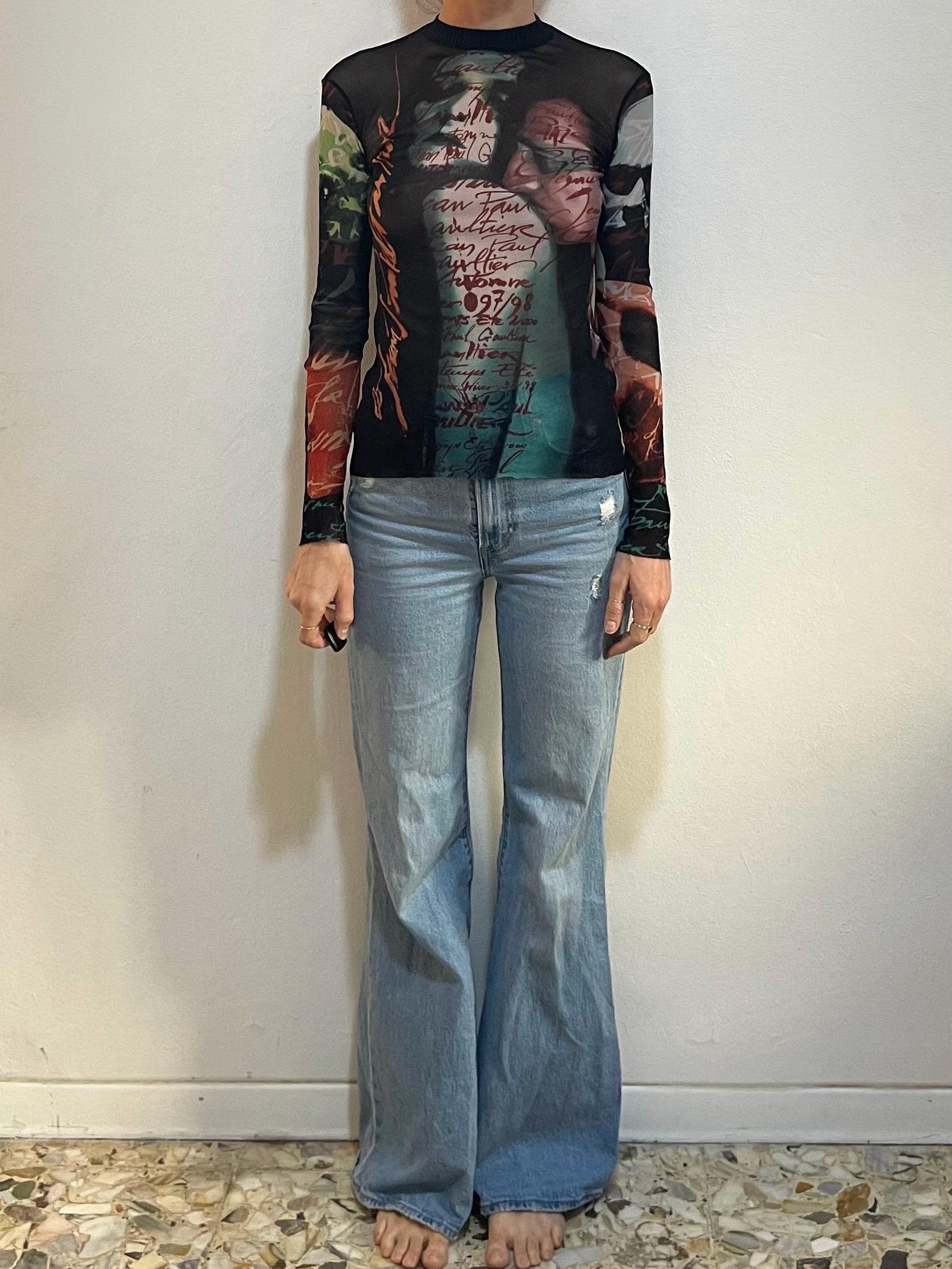 90s Jean Paul Gaultier Sado Maso Sheer Stretch Mesh Club Kid Top