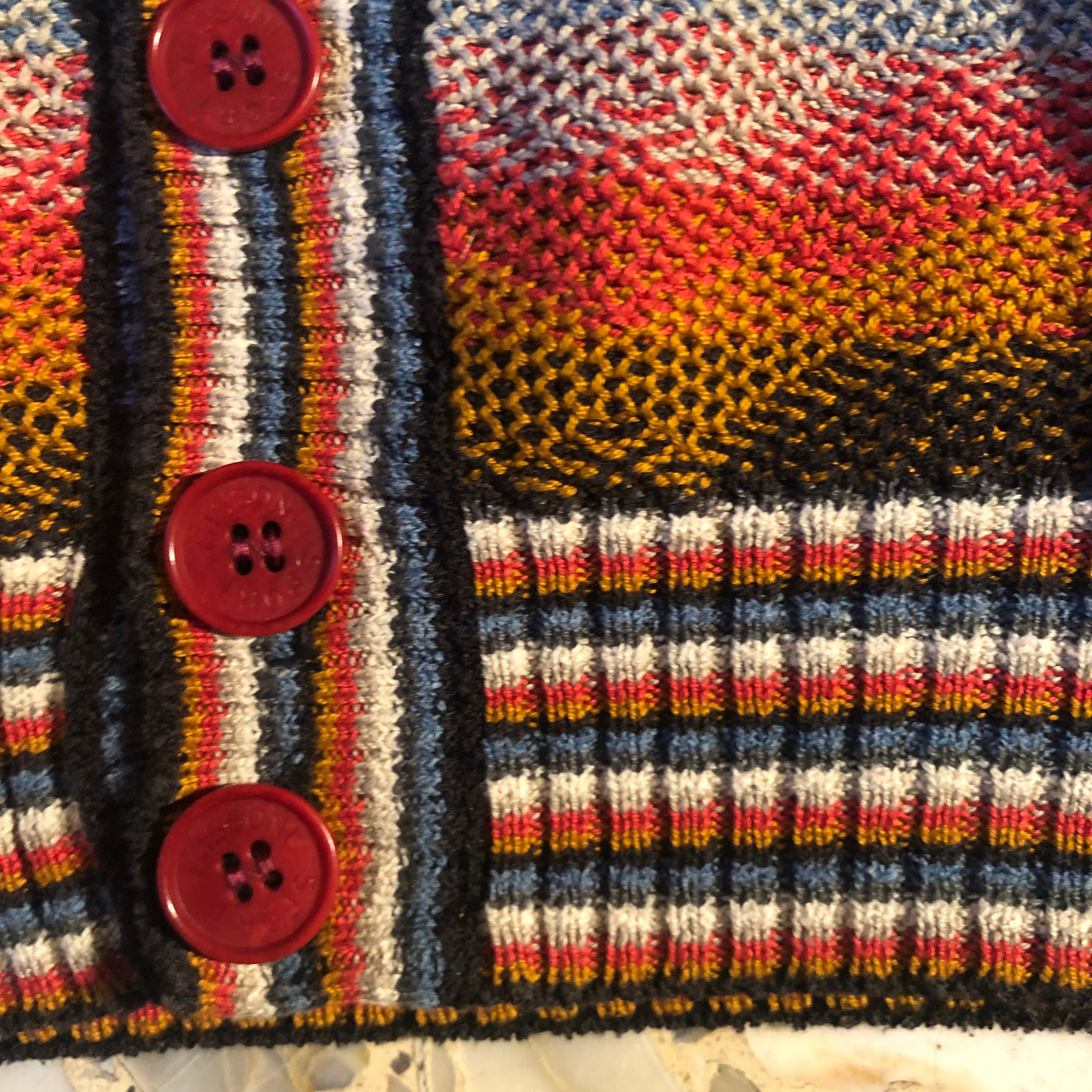 Vintage 80s Missoni Sport Cardigan: Rainbow Zig Zag Cotton Knit - Etsy