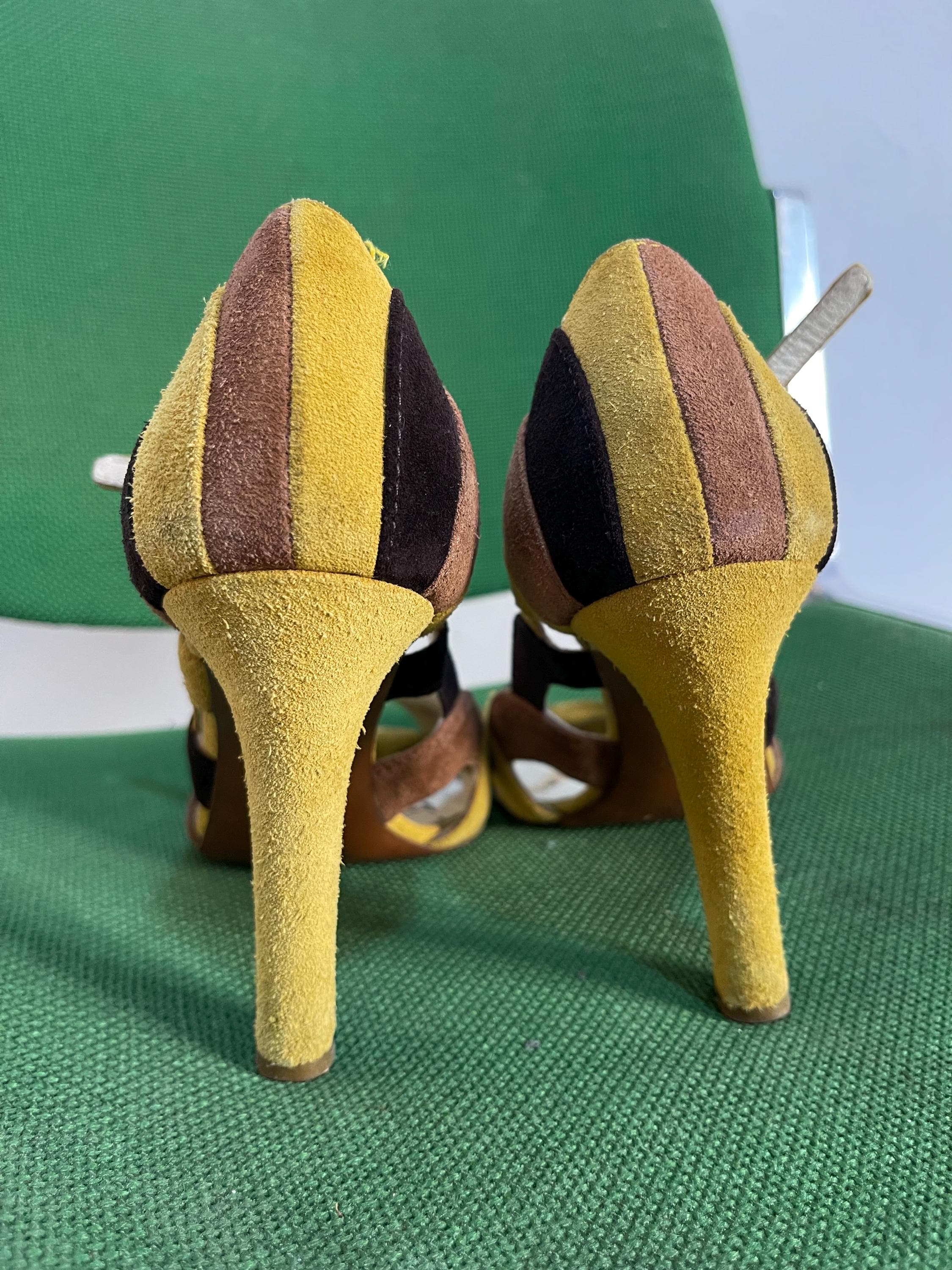 靴 archive vintage miumiu patchwork heel Miu Miu vintage patchwork heels | eBay