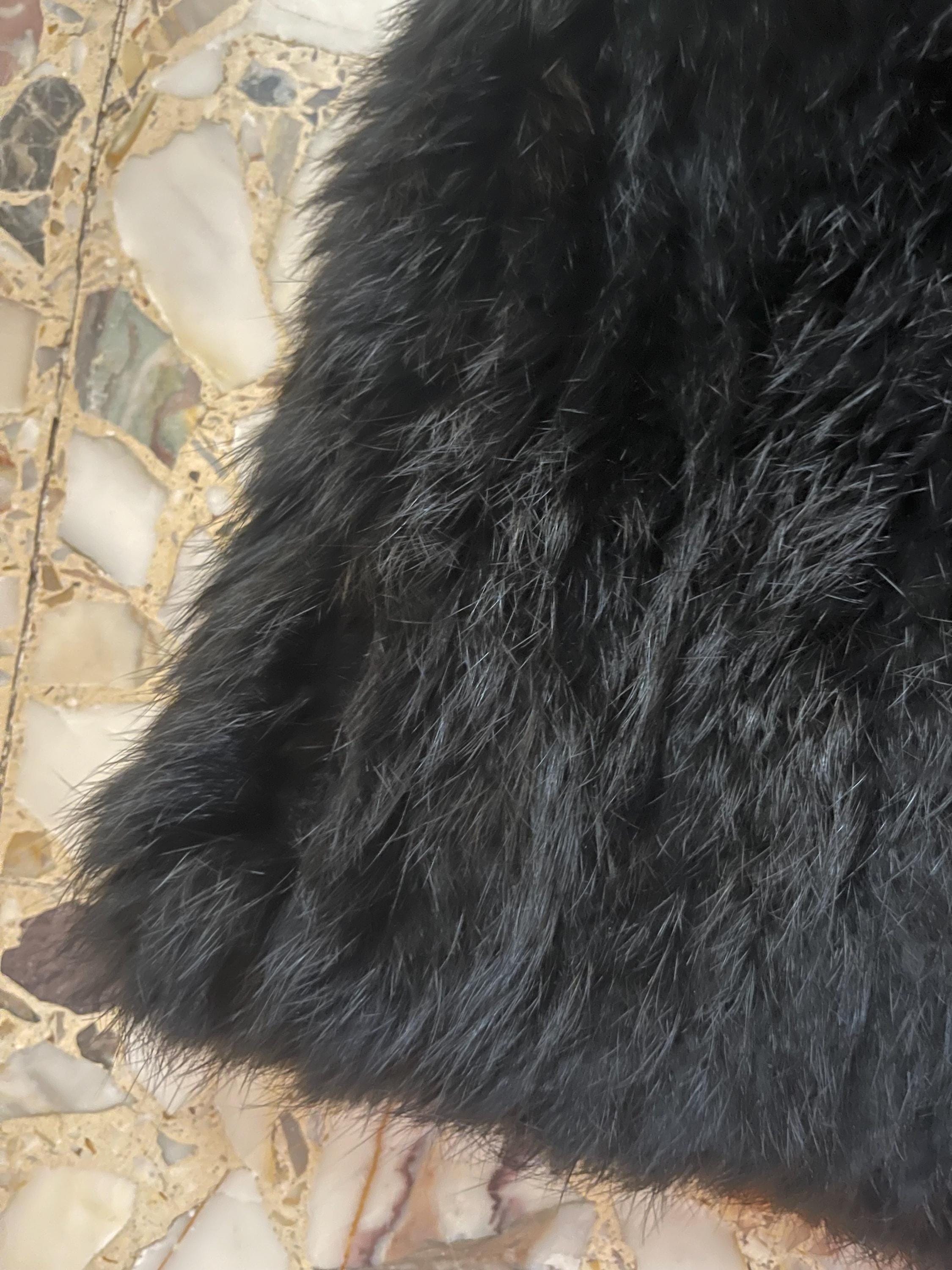 80s Saint Laurent Rive Gauche Fur and Black Leather Vest - Etsy