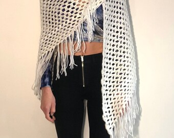 hippiedippy☆fringe knit muffler (5color) Vintage Fringe Purple Multicolor Knit Grunge Hippie Scarf - Etsy