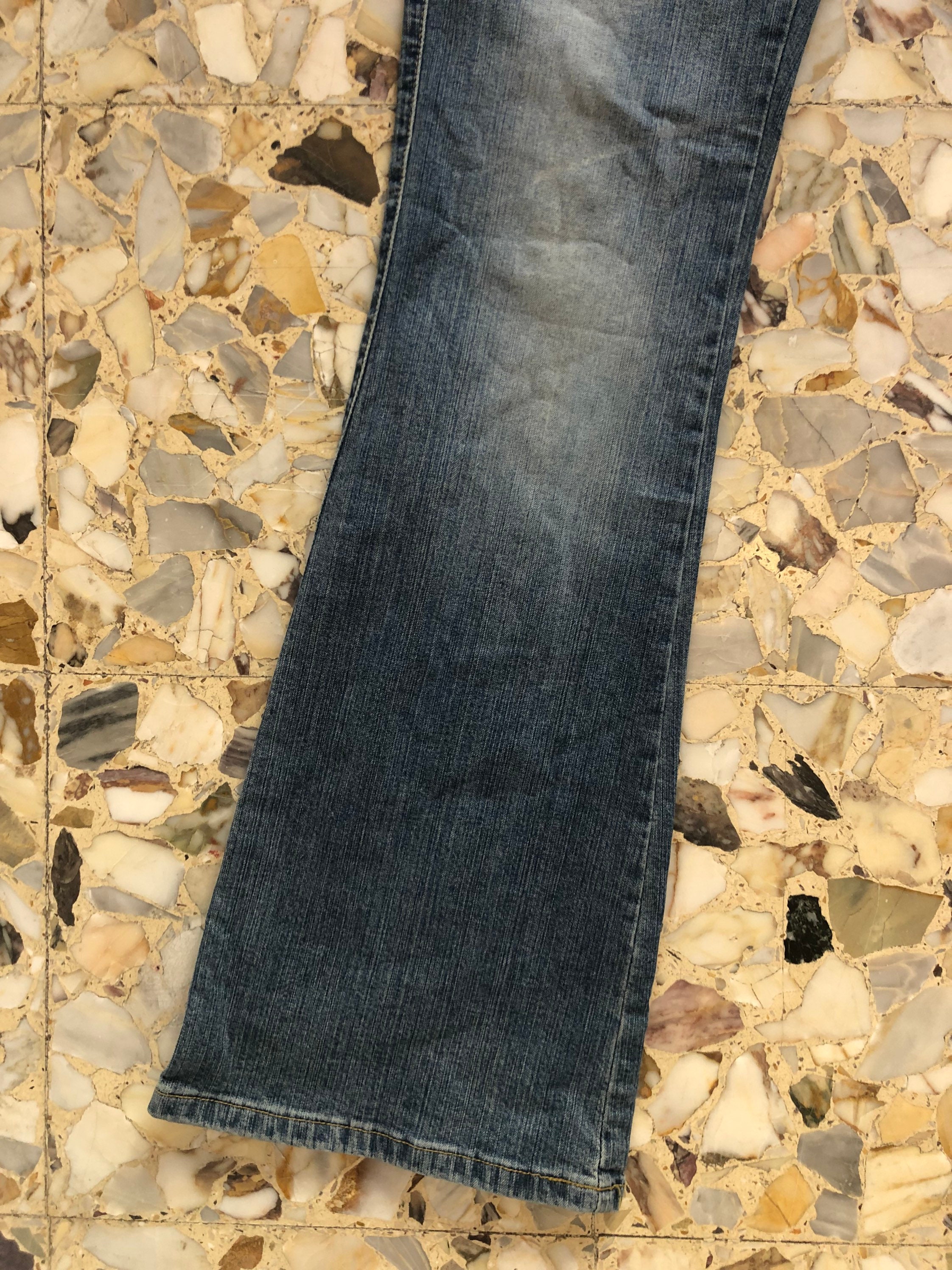 Y2K Lee Saddle Back Flare Leg Boot Cut Low Waist Jeans Size 29-33 