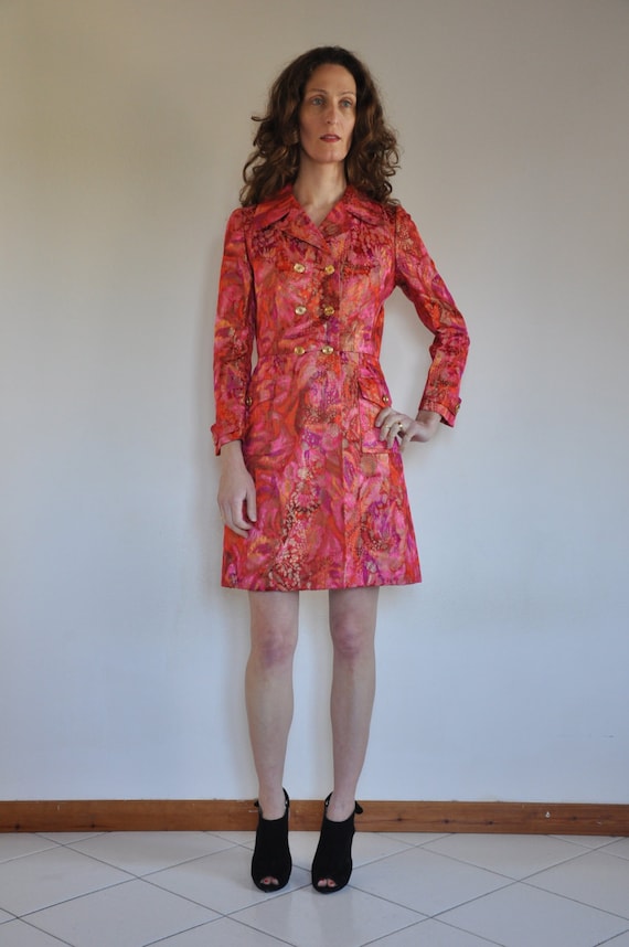 60's Psychedelic pink and gold tapestry jacket, Se