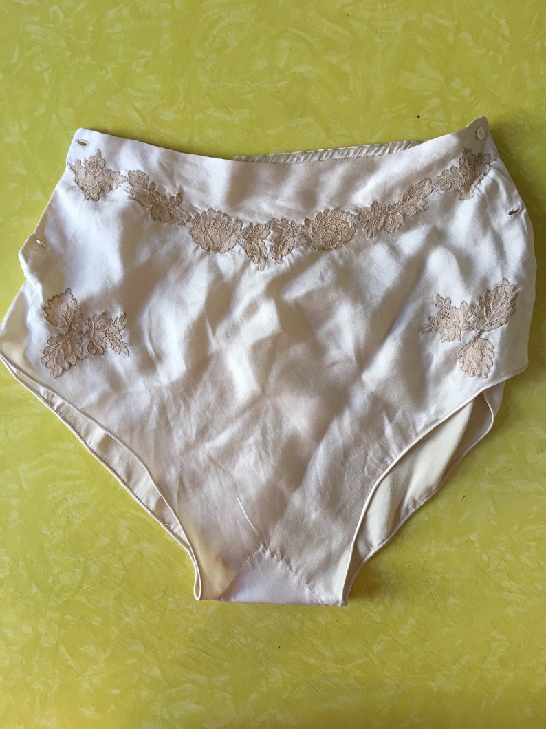 30s Silk Ivory Bias Cut Tap Panties With Cotton Lace Inset | Etsy