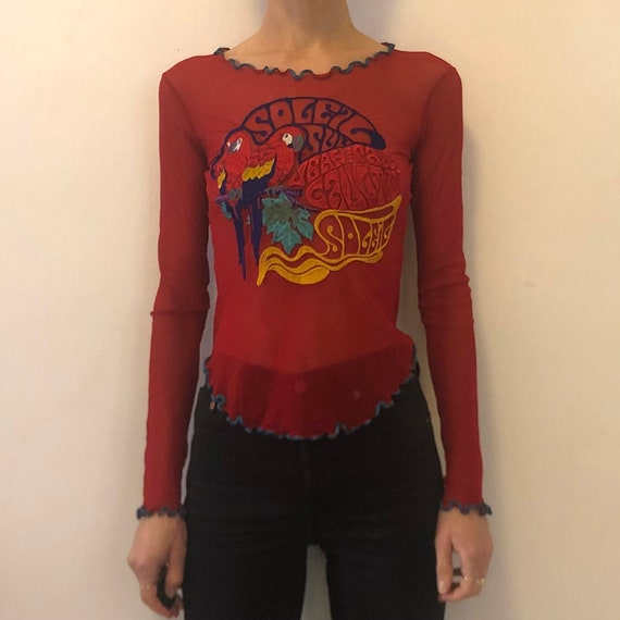 90s Jean Paul Gaultier Embroidered Soleil Parrots