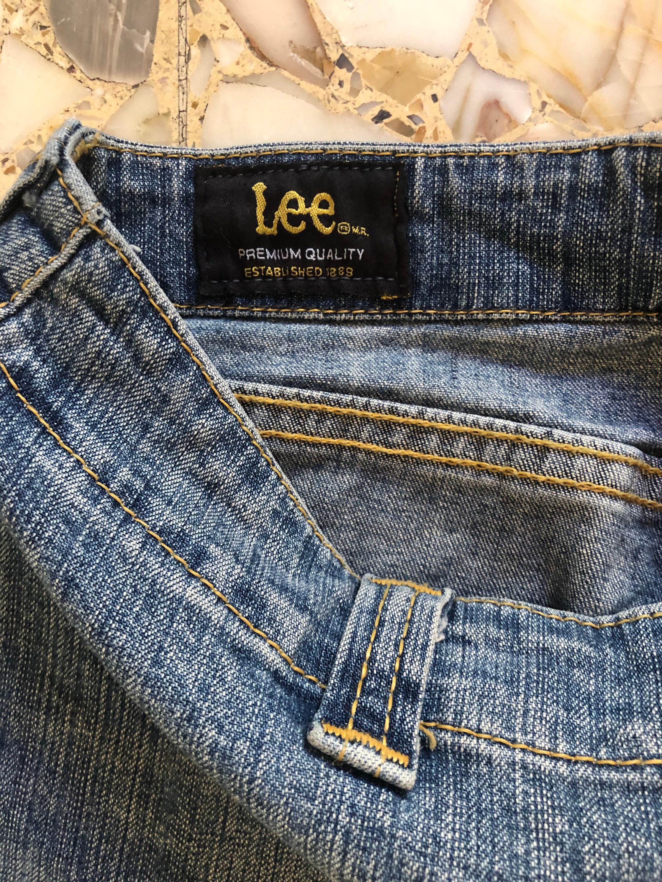 Y2K Lee Saddle Back Flare Leg Boot Cut Low Waist Jeans Size 29-33 