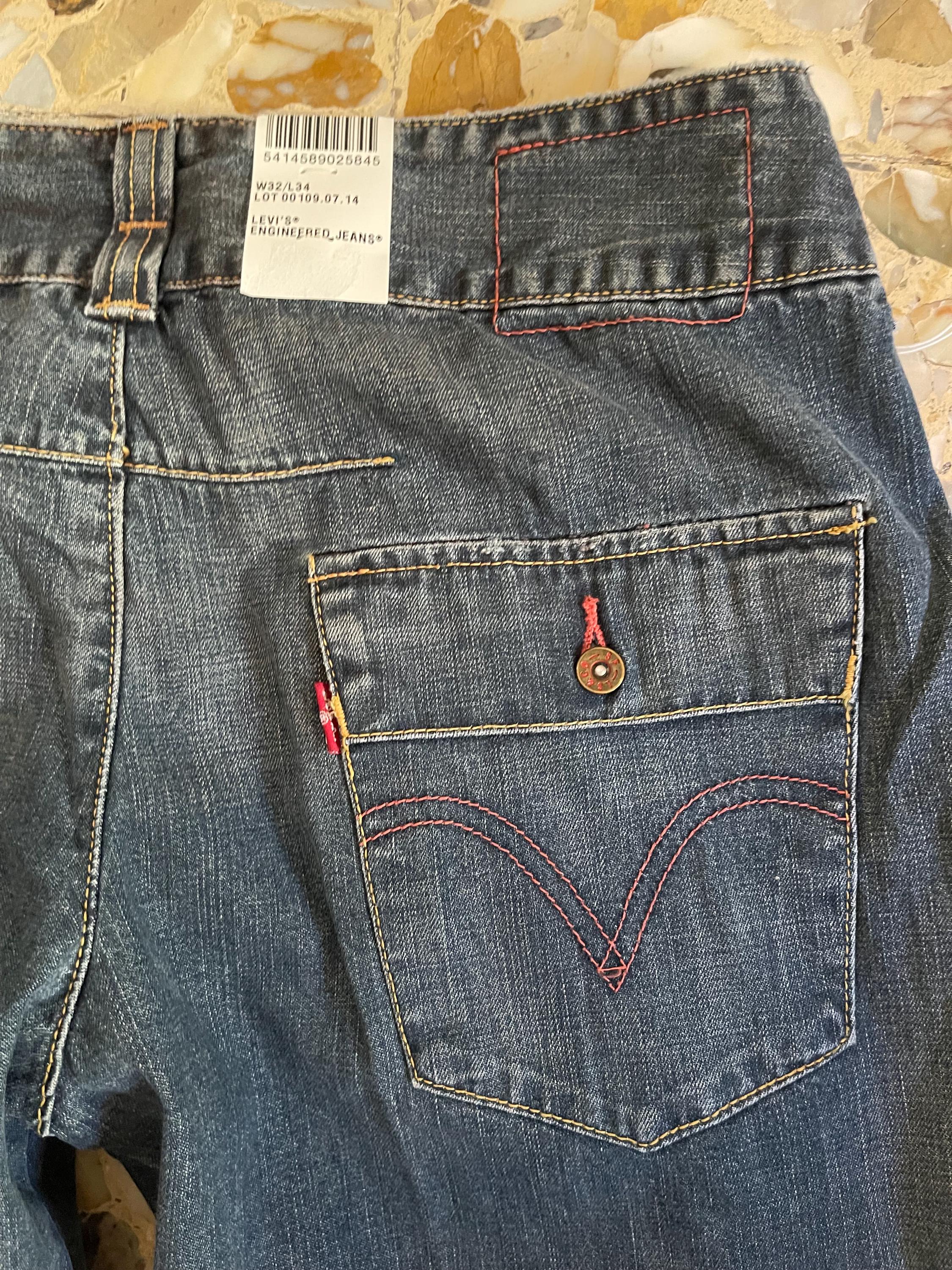 Y2K Levis Red Engineered Jeans NWT Twisted Seams Wide Flare Leg