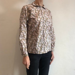 80s Cacharel Liberty La Chemiserie Fine Cotton Floral Blouse French Boho image 2