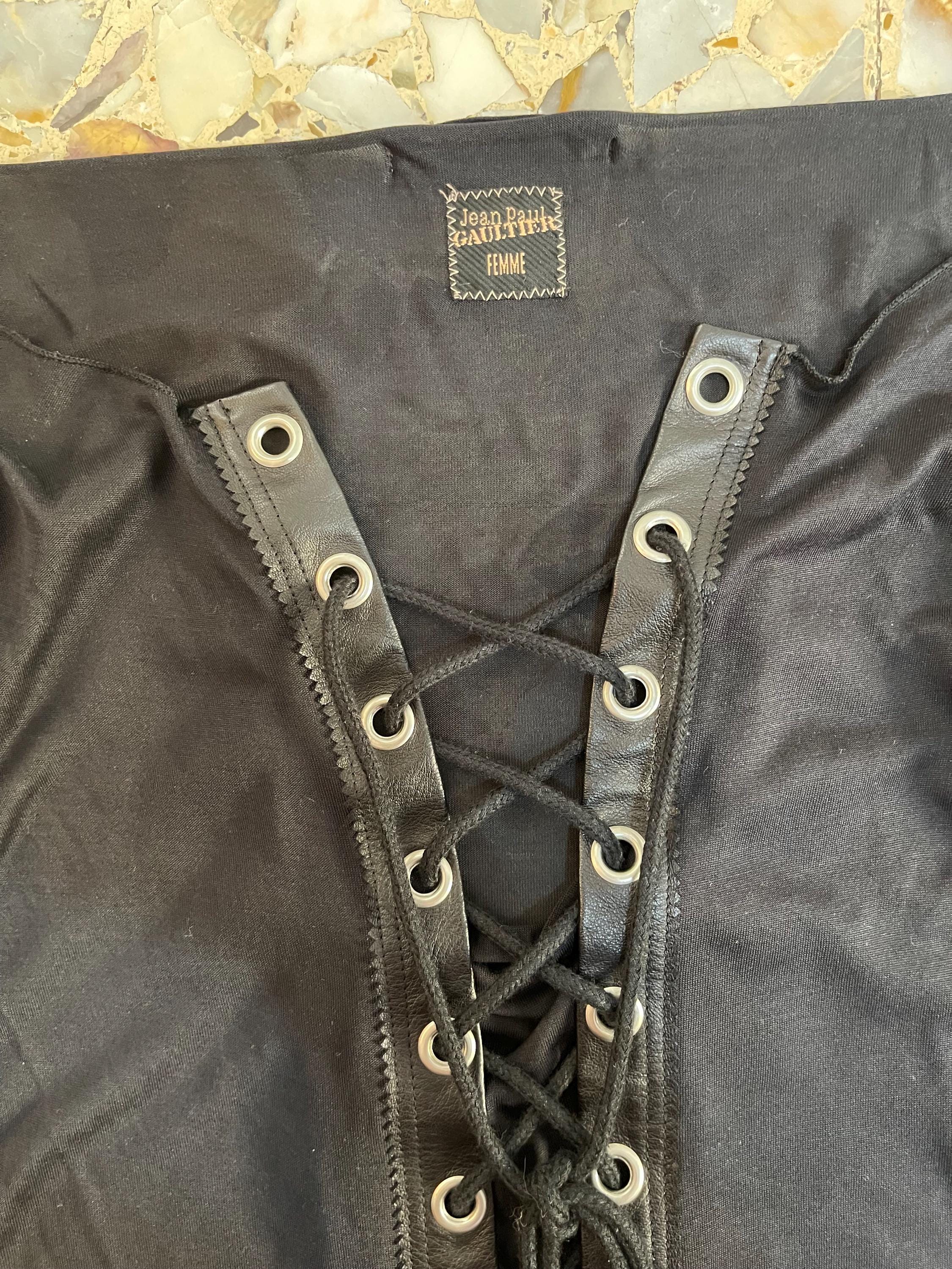 90s Jean Paul Gaultier Lace up Sexy Rock N Roll Top Silk Jersey - Etsy