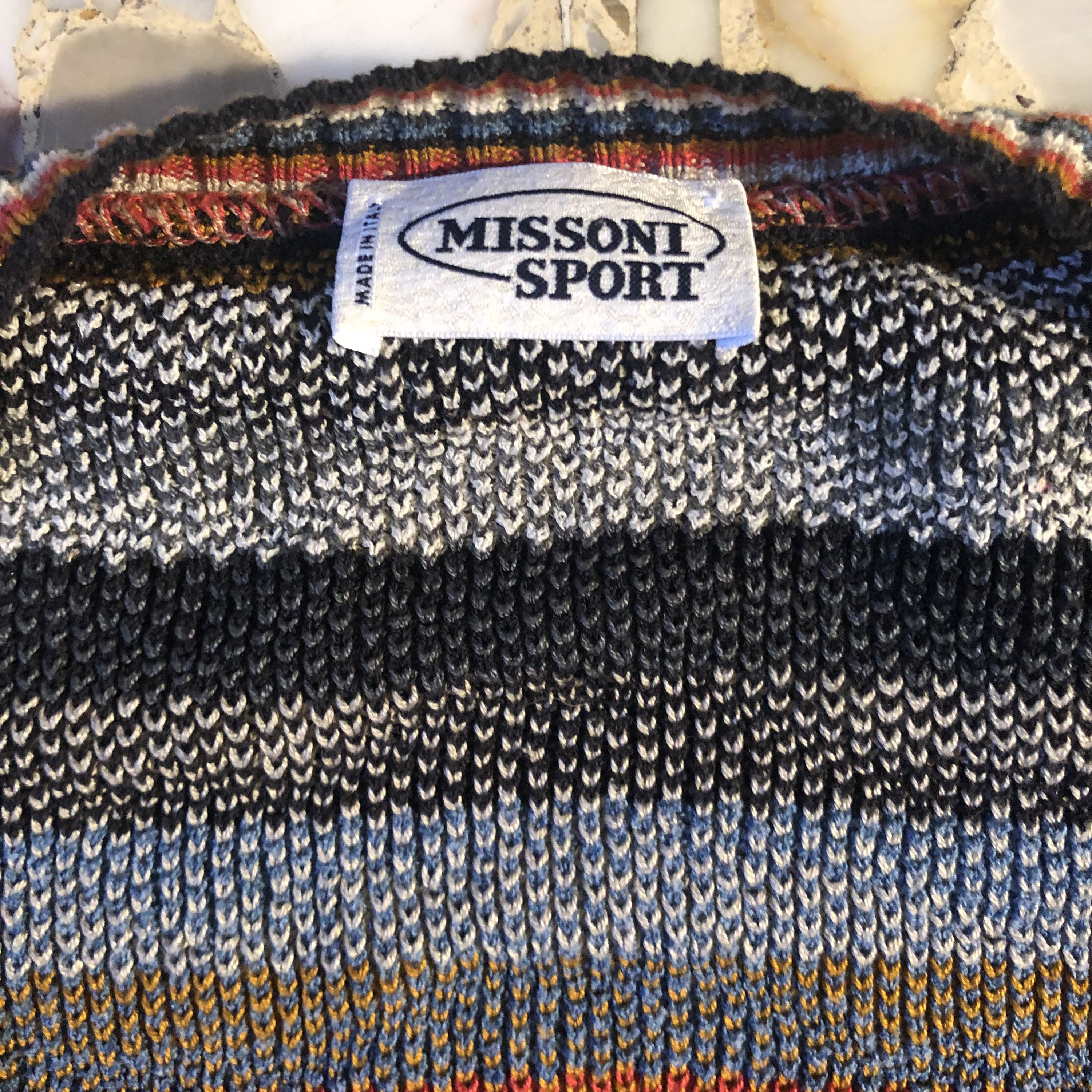 Vintage 80s Missoni Sport Cardigan: Rainbow Zig Zag Cotton Knit - Etsy