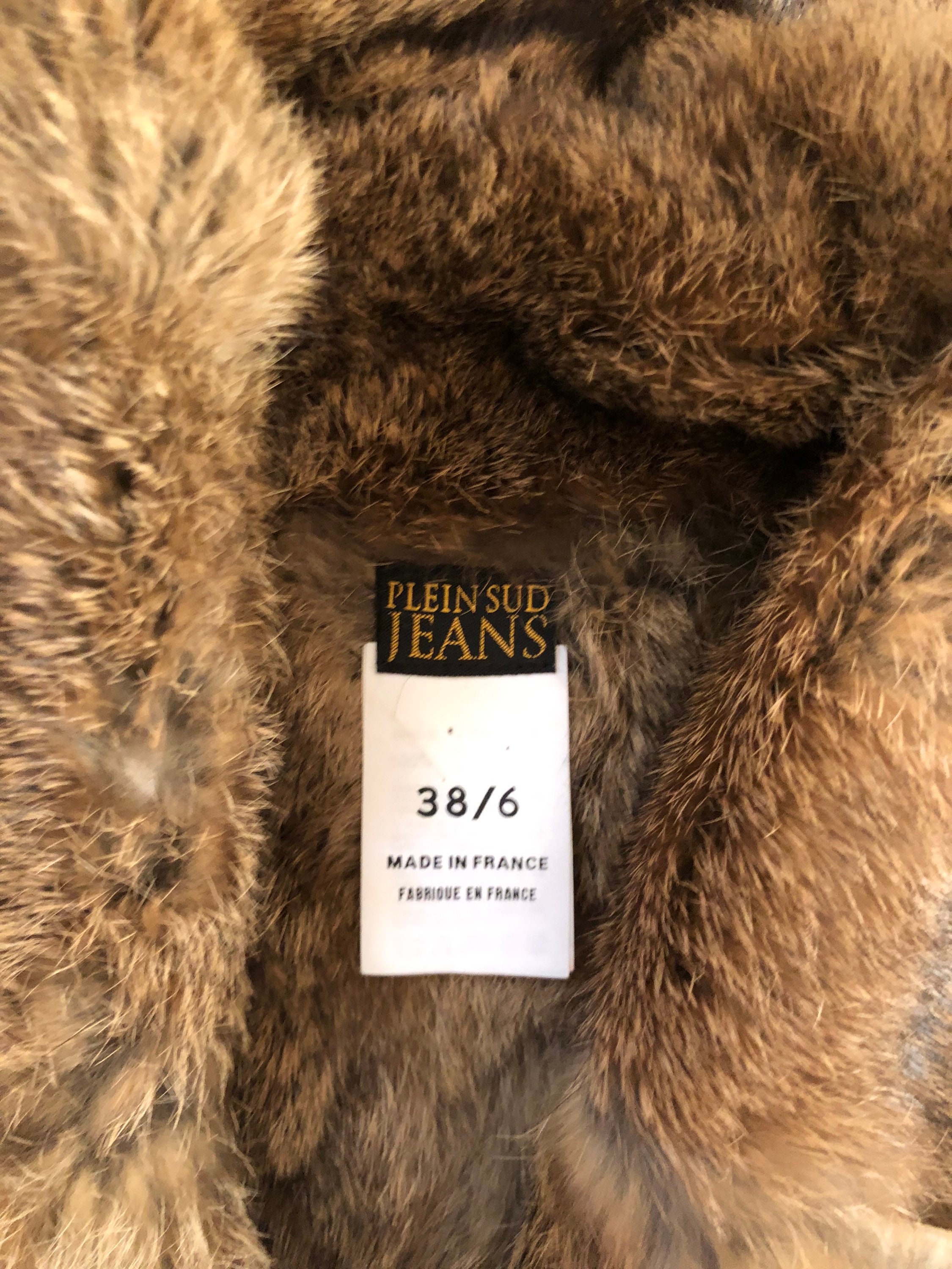 【希少】FAYCAL AMOR Y2K PLEIN SUD レザージャケット Y2K Plein Sud Leather Patchwork Rabbit Fur Mountain Trapper