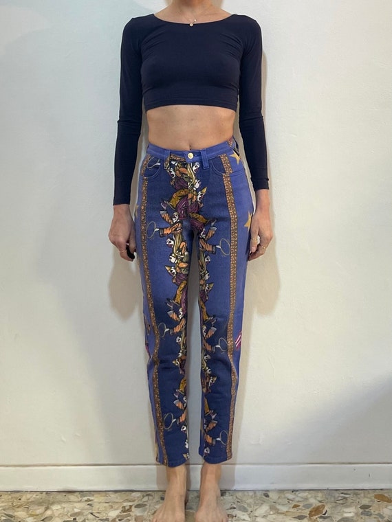 絵画 VERSACE JEANS COUTURE VINTAGE 90s Versace Jeans Couture Crazy Clown Circus Super Model Jeans - Etsy