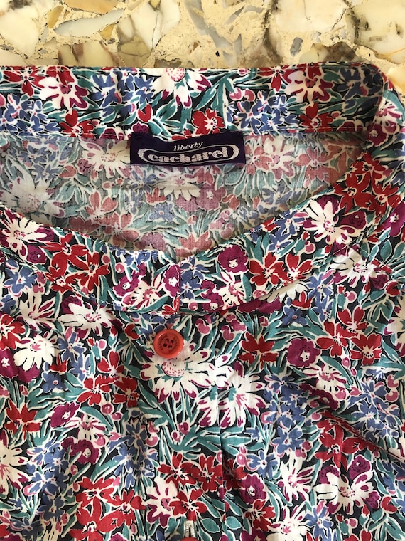 90s Cacharel Liberty Summer Shirt Shift Dress Sum… - image 6