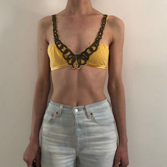 Y2K La Perla Silk Beaded Ornate Necklace Bra Size 2 New With Tags