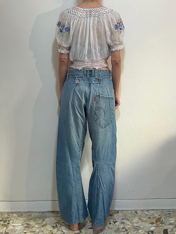 Y2K Levis Engineered Jeans Twisted Seams Barrel Leg With Button