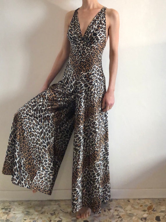 60s Vanity Fair Leopard Print Sheer Nylon Step In… - image 1