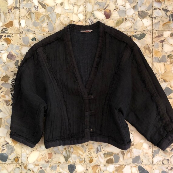 80s Issey Miyake Wool Traditional Japanese Croppe… - image 5