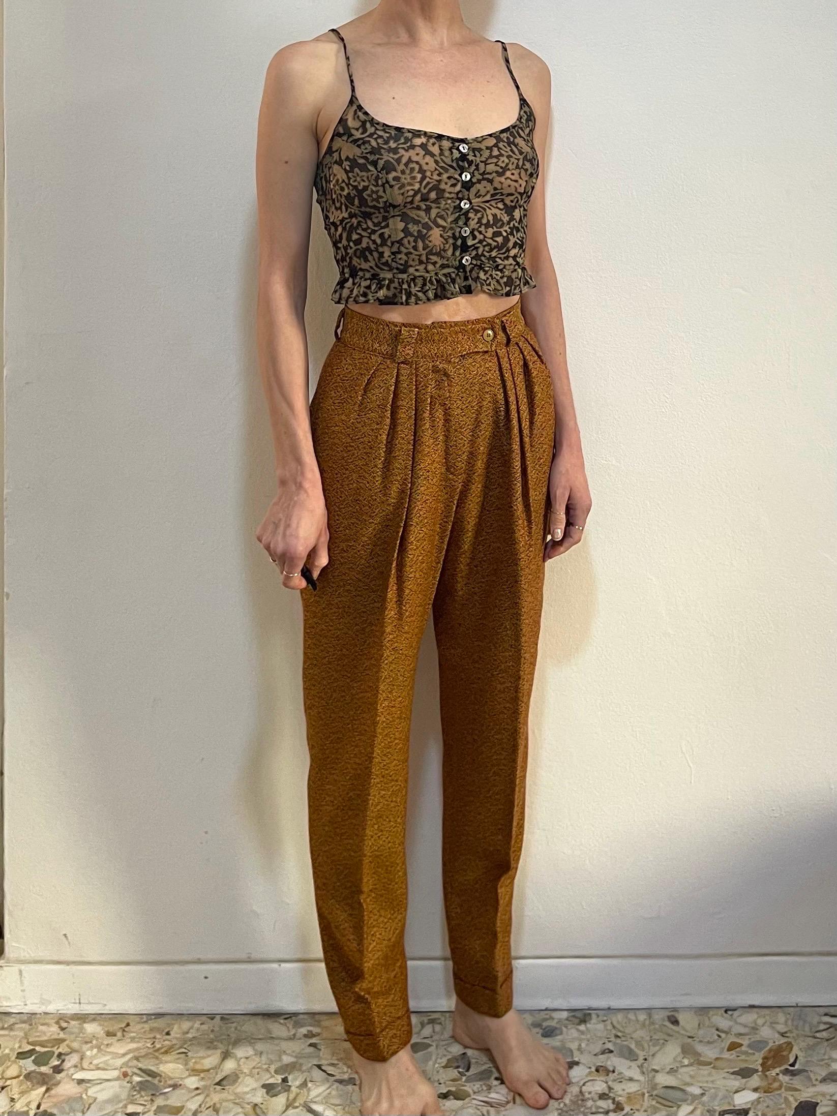 [希少]モーターパンツ VINTAGE 70〜80s 80s Kenzo Speckled Wool High Waisted Pleated Classic Trousers - Etsy