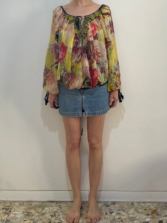silk peasant top