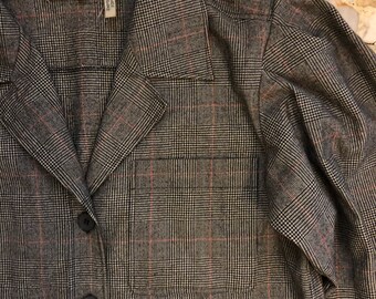 80年代 イヴ・サンローラン 千鳥格子 ツイード ウール シャツ ブレザー