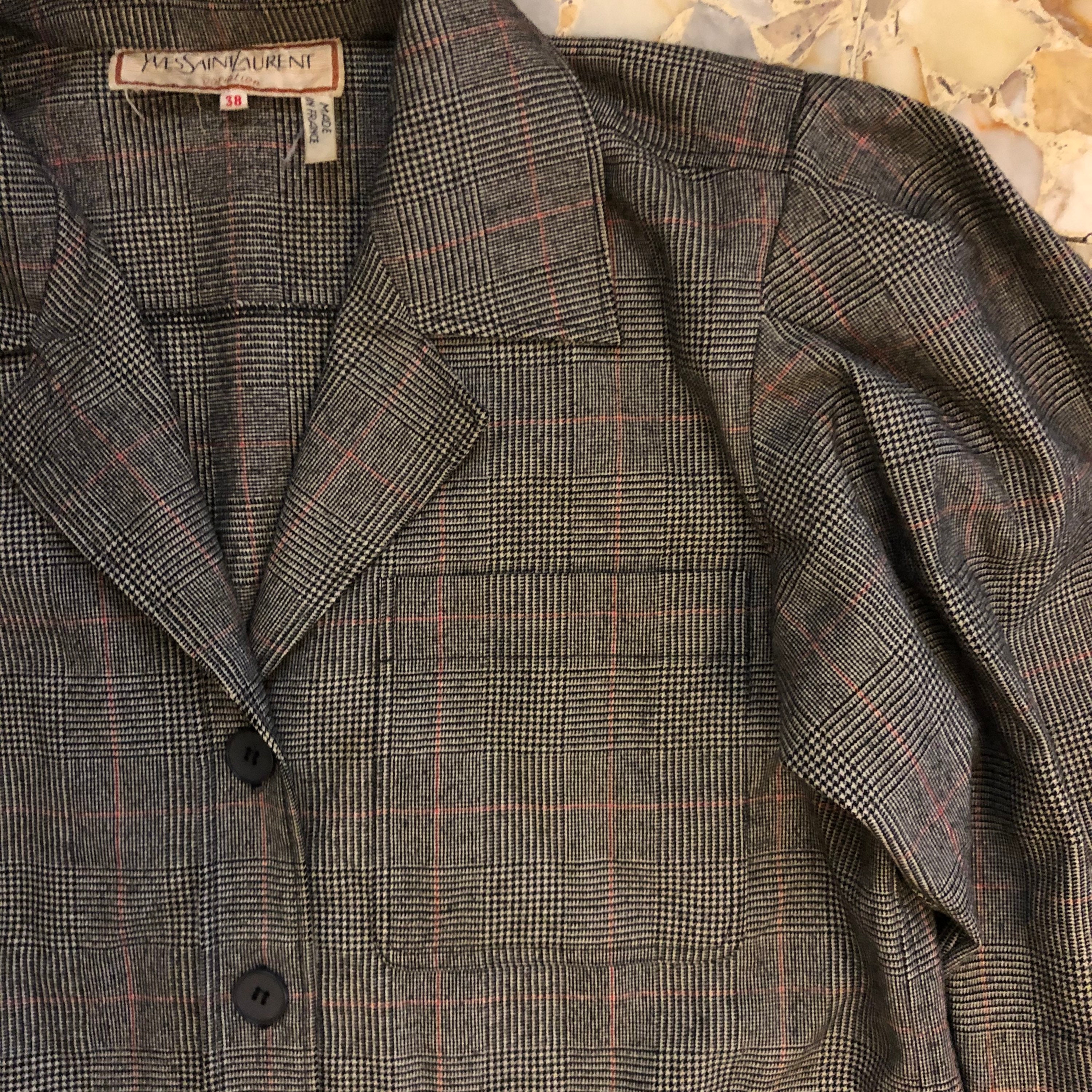 19時まで値下ヴィンテージ イヴサンローラン ジャケット ウール 千鳥格子 楽天市場】古着 YVES SAINT LAURENT イヴサンローラン 90s