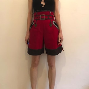 90s Jean Paul Gaultier Austrian Trachten Heavy Wool Lederhosen Club Kid Shorts