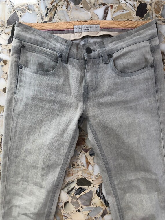 【関税&送料込】Stella McCartney Jeans Grey Y2K Stella Mccartney Light Grey Low Waisted Skinny Stretch