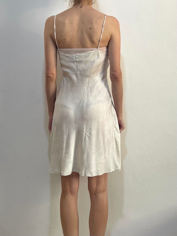 30s White Silk Bias Cut Minimalist Slip Dress Ent… - image 3
